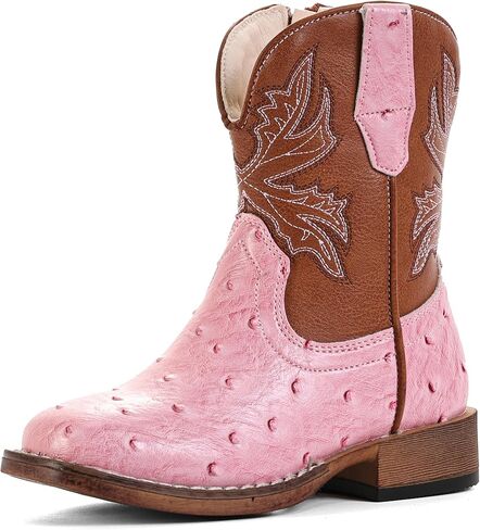 Boys Cowboy Boots for Kids Girls Western Toddler Cowgirl Boots Mid Calf Square Toe Boot in Kuwait