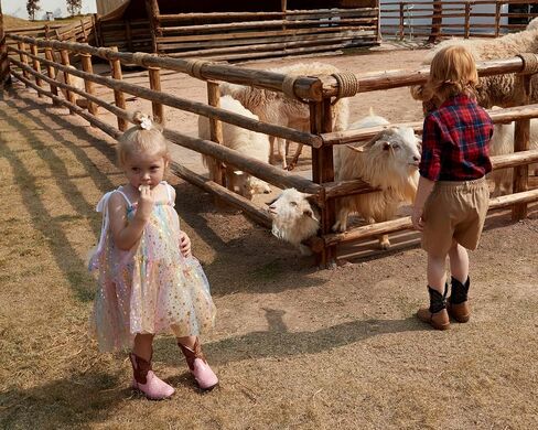 Boys Cowboy Boots for Kids Girls Western Toddler Cowgirl Boots Mid Calf Square Toe Boot in Kuwait