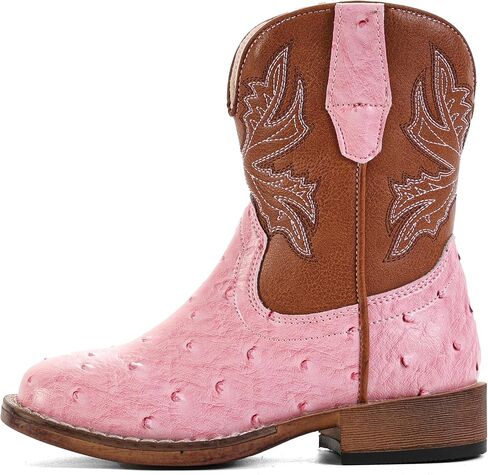 Boys Cowboy Boots for Kids Girls Western Toddler Cowgirl Boots Mid Calf Square Toe Boot in Kuwait