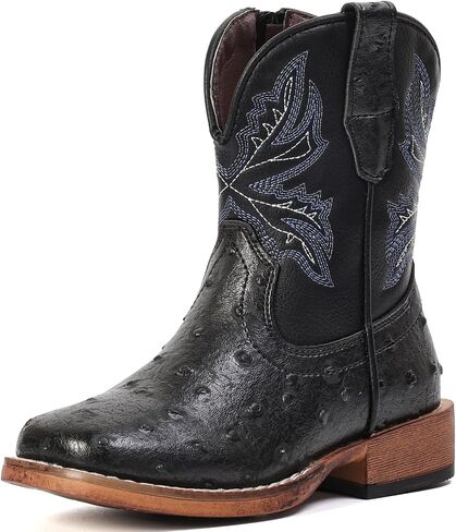Boys Cowboy Boots for Kids Girls Western Toddler Cowgirl Boots Mid Calf Square Toe Boot in Kuwait