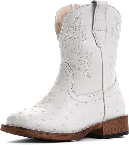 Boys Cowboy Boots for Kids Girls Western Toddler Cowgirl Boots Mid Calf Square Toe Boot in Kuwait