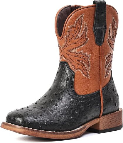 Boys Cowboy Boots for Kids Girls Western Toddler Cowgirl Boots Mid Calf Square Toe Boot in Kuwait
