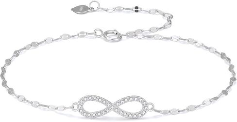 SISGEM 10k Gold Infinity Anklet for Women, Created Moissanite Ankle Jewelry Gifts for Her, 9.4"-11" in Kuwait