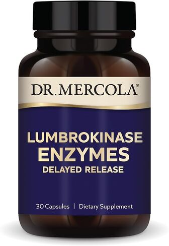 Dr. Mercola Lumbrokinase Enzymes - Delayed Release Formula - Dietary Supplement for Cardiovascular & Energy Support - Non-GMO, Gluten-Free & Soy-Free - 30 Capsules (30 Servings) in Kuwait