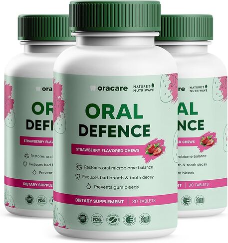 Oracare – Daily Oral Support with Enzymes, Hydroxyapatite, Xylitol & 3-Strain Probiotic Blend – Non-GMO Stimulant-Free Formula – Made in USA – 30 Melt-In-Mouth Tablets, 1 Month Supply in Saudi Arabia