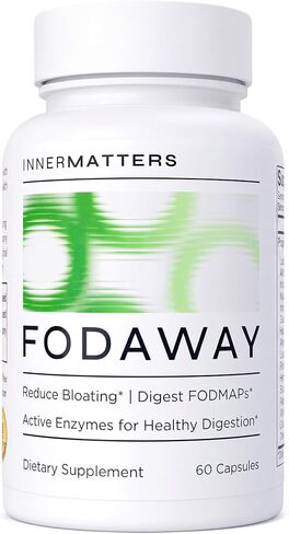 FODAWAY, FODMAP Digestive Enzymes for Bloating, Gas, & Diarrhea Fast Relief, with Xylose Isomerase, Fructan Hydrolase, Alpha-Galactosidase, & Lactase, Advanced Digestive Support, 60 Count in Kuwait