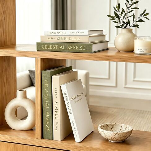 Decorative Books Set of 3 Stackable Linen Faux Book Boxes with Hidden Storage for Coffee Table, Bookshelf, Mantel, Office and Entryway Decor Including Wooden Beads Boho Tassel in Saudi Arabia