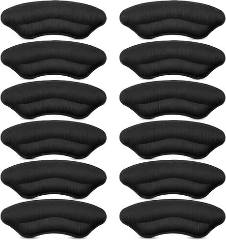 Heel Pads for Shoes Too Big or Rubbing Against Heel, 6 Pairs Self-Adhesive Heel Cushion Inserts for Women Men, Heel Grips Liner Shoe Filler to Make Shoes Fit Tighter (Black and Beige) in Saudi Arabia