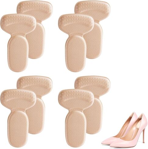 4 Pairs Anti Slip Heel Liners for Women Shoes, Adhesive Heel Cushion Pads for Loose Shoes, Soft Heel Grips Stop Slip and Blister, Grips Cushion Inserts to Make Men & Women in Kuwait