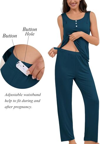 SWOMOG Maternity Nursing Robe Set 3 Piece Women Postpartum Pajamas Breastfeeding 3 in 1 Labor Delivery Zipper Pregnancy Pjs in Kuwait