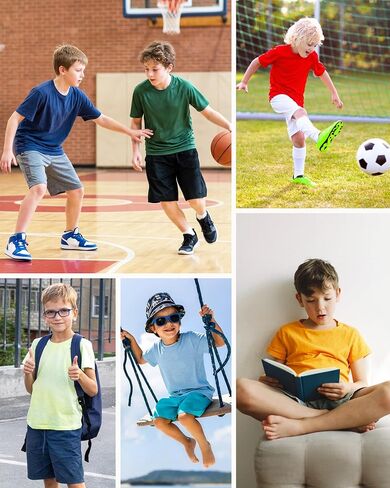 Runhit Boys Athletic T-Shirts Kids UPF 50+ Short Sleeve Rash Guard Youth Sports Undershirt for Basketball Soccer Baseball in Kuwait