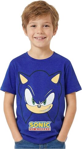Get Trend Sonic The Hedgehog Boys Short Sleeve T Shirt, Kids Cotton Graphic Tee, Knuckles, Shadow, Tails, Gamer Gifts, 5-12Y in Kuwait