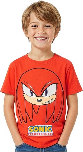Get Trend Sonic The Hedgehog Boys Short Sleeve T Shirt, Kids Cotton Graphic Tee, Knuckles, Shadow, Tails, Gamer Gifts, 5-12Y in Kuwait