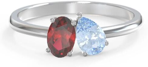 JEWLR Toi et Moi Oval and Pear Gemstone Ring in Kuwait