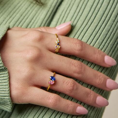 JEWLR Toi et Moi Oval and Pear Gemstone Ring in Kuwait