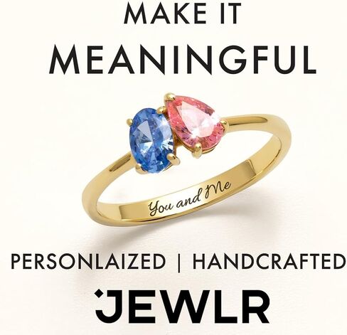 JEWLR Toi et Moi Oval and Pear Gemstone Ring in Kuwait