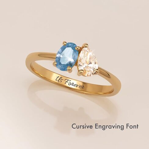JEWLR Toi et Moi Oval and Pear Gemstone Ring in Kuwait