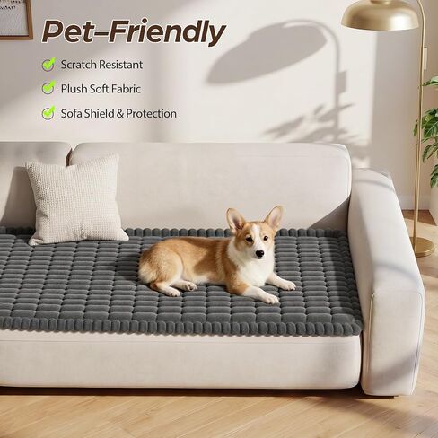 Songrey Couch Cover for Dogs, 27.6" x 70.9" Washable Non-Slip Plush Fuzzy Sofa Cover, Pet Friendly Couch Covers Cushion Protector in Saudi Arabia