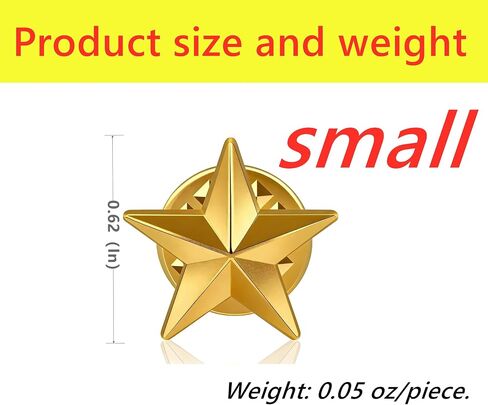Tichso 50/100/200/300/500 pieces small alloy material Gold-plated-color silver-plated-color Star lapel pin Veterans Day pin Backpack Military Award pins Labor Day July 4th Memorial Day Star brooch costume decoration pins Clothes hats bulk in Kuwait