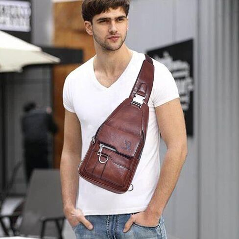 Messenger Bag Crossbody Sling Bag Over the Shoulder Purse Side Crossover Handbag for Men in Saudi Arabia