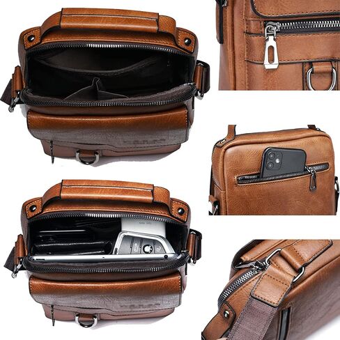 Messenger Bag Crossbody Sling Bag Over the Shoulder Purse Side Crossover Handbag for Men in Saudi Arabia