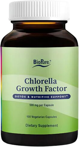 BioPure Chlorella Growth Factor Capsules – Nutrient-Dense, Nutraceutical Superfood Packed with Proteins, Vitamins, Minerals & Amino Acids that Supports Metabolism, Detox & Immunity – 100 Capsules in Kuwait