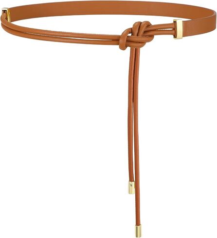 حزام خصر رفيع معقود من الجلد للنساء من SUOSDEY لفساتين الجينز وسراويل الجينز وأحزمة حبل الخصر للسيدات، عرض 0.75 بوصة in Kuwait