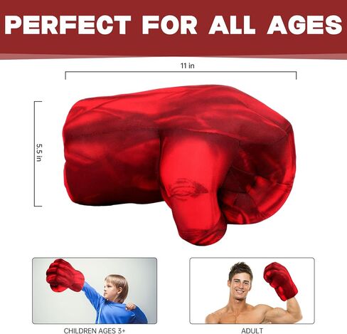 Superhero Plush Gloves Soft Smash Hero Punch Gloves for Kids & Adults – Safe, Padded Design Inspires Creative Role‑Play, Perfect for Costume, Party, Gift and Dress‑Up Fun（Red） in Saudi Arabia