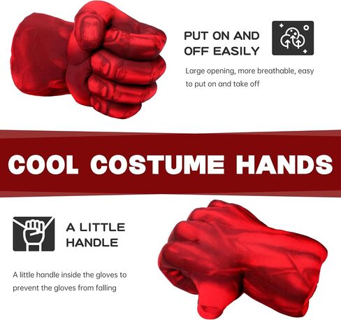 Superhero Plush Gloves Soft Smash Hero Punch Gloves for Kids & Adults – Safe, Padded Design Inspires Creative Role‑Play, Perfect for Costume, Party, Gift and Dress‑Up Fun（Red） in Saudi Arabia