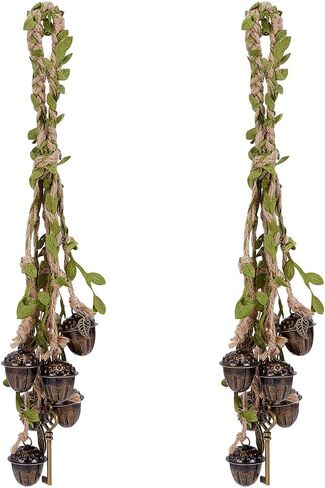 UNICRAFTALE 2Pcs Witch Bells for Door Knob Vintage Metal Hanging Bell with Magic Keys Olive Drab Decorative Wind Chime Door Hanging Bells with Green Leaf Jute Rope for Home Garden Decor in Kuwait