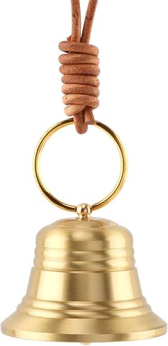 Small Brass Hanging Bell for Door Knob Decoration,Vintage Hanging Bell with Loud Sound for Shopkeeper Home Office Door Opening Alert Birthday Gift and Holiday Decoration(Color:Gold) in Saudi Arabia