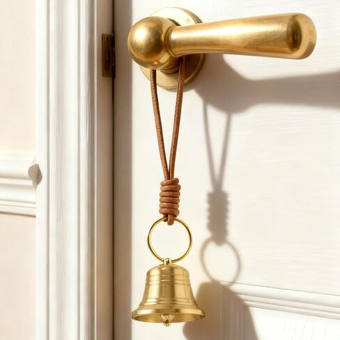 Small Brass Hanging Bell for Door Knob Decoration,Vintage Hanging Bell with Loud Sound for Shopkeeper Home Office Door Opening Alert Birthday Gift and Holiday Decoration(Color:Gold) in Saudi Arabia