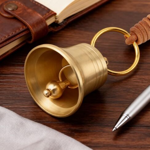 Small Brass Hanging Bell for Door Knob Decoration,Vintage Hanging Bell with Loud Sound for Shopkeeper Home Office Door Opening Alert Birthday Gift and Holiday Decoration(Color:Gold) in Saudi Arabia