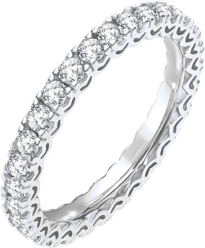 Moissanite Eternity Ring For Women 1.00 Cttw 18K/14k White/Yellow Gold Over Silver (D Color VVS Clarity) Comes With Gift Box in Saudi Arabia