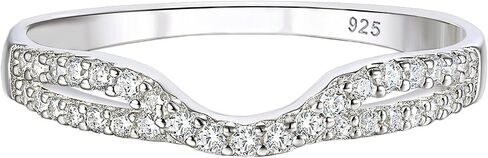 Wuziwen Moissanite Curved Wedding Bands for Women Infinity Eternity Rings for Engagement Ring Cubic Zirconia in Saudi Arabia