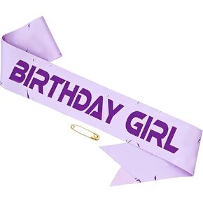 Purple Kpop Birthday Girl Sash, Kpop Theme Birthday Sash with Safety Pin, Light Purple Birthday Sash for Women Girls, Birthday Party Decorations Favors for Birthday Party, Photo Booth Props in Saudi Arabia