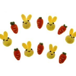 Zasy Handmade Easter Ornament Wool Felt Carrots Bunny (45mm Carrot) in Kuwait