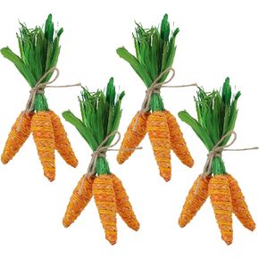 DR.DUDU Easter Decorations 12 Pcs Carrot Ornament, Sisal Jute Fabric Artificial Decor for Spring Crafts, Fireplace, Home, Kitchen Party Supplies in Saudi Arabia