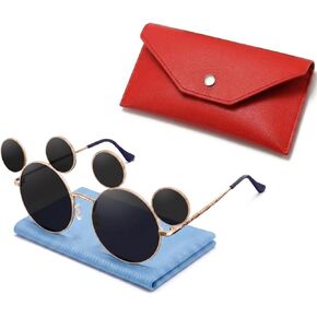 Mouse Ears Sunglasses for Women Men Retro Black Round Sun Glasses UV Protection Glasses for Cosplay Party Eyewear in Saudi Arabia