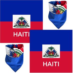 WEITBF 2 Pack Haiti Flag Bandana Haitian Scarf Bandanas Headband - 100% Cotton, 22 x 22 inch in Saudi Arabia
