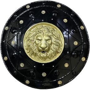 Viking Lagertha Knights Battle Ready Round Shield Maiden Medieval Halloween Cosplay Shield, 22 Inches, Black & Gold in Saudi Arabia