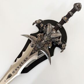 48 Inch Frostmourne Sword Replica, Metal Stainless Steel Blade Zinc Alloy Hilt, Arthas Lich King Warcraft Collectible Display Sword for Gift Decor Send Hanging Board in Saudi Arabia
