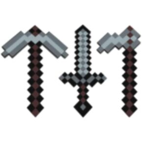 Foam Pickaxe and Sword Hoe for Game Toys 3PCS Sword Toy, Role-Play Accessory,Halloween, for Video Game Fans Grey in Saudi Arabia