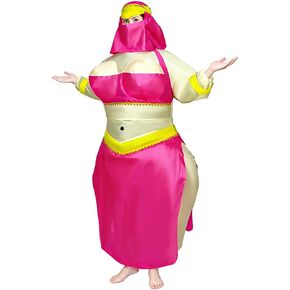 MXoSUM Funny Inflatable Costume for Women Funny Blow Up Belly Dancer Suit Princess Halloween Cosplay Costume for Adult in Saudi Arabia