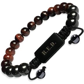 Hero Company R.E.D. Tiger’s Eye and Titanium Magnetic Bead Bracelet for Father's Day - Helps Pair Veterans With A Service Dog in Saudi Arabia