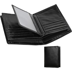 Full Grain Genuine Leather Passport Holder Wallet, Vintage Bifold Short Wallet with Card Slots, Zipper Coin Pocket Slim Purse for Men Women (Brown) in Saudi Arabia
