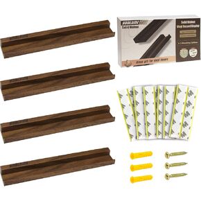 Vinyl Wall Display No Drill with 2 Mount Options(Adhesive & Screws), 4 Pack Walnut Wood Vinyl Wall Mount, Record Shelf, Record Holder Wall, Album Display Shelves, Floating Shelf for Album, LP, CD in Saudi Arabia