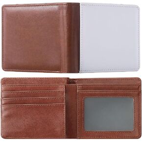 10 Pieces Brown Color Sublimation Blank Men Wallets Card Holder Gifts Wallet Employee Appreciation Thank You Gifts Graduation Heat Transfer Sublimation Wallet for Men Father's Day in Saudi Arabia