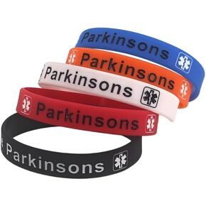 COLORFUL BLING 4/5 PCS Parkinsons Hypertension Hearing Inpaired Asthma Anaphylaxis Dementia Rubber Medical Alert ID Emergency Bracelet Warning Silicone Wristband Bracelets for Women Men in Saudi Arabia