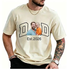 Custom Dad Shirt Personalized Fathers Day T Shirts with Picture Customized Best Dad Ever Gifts for Daddy Grandpa Papa in Saudi Arabia